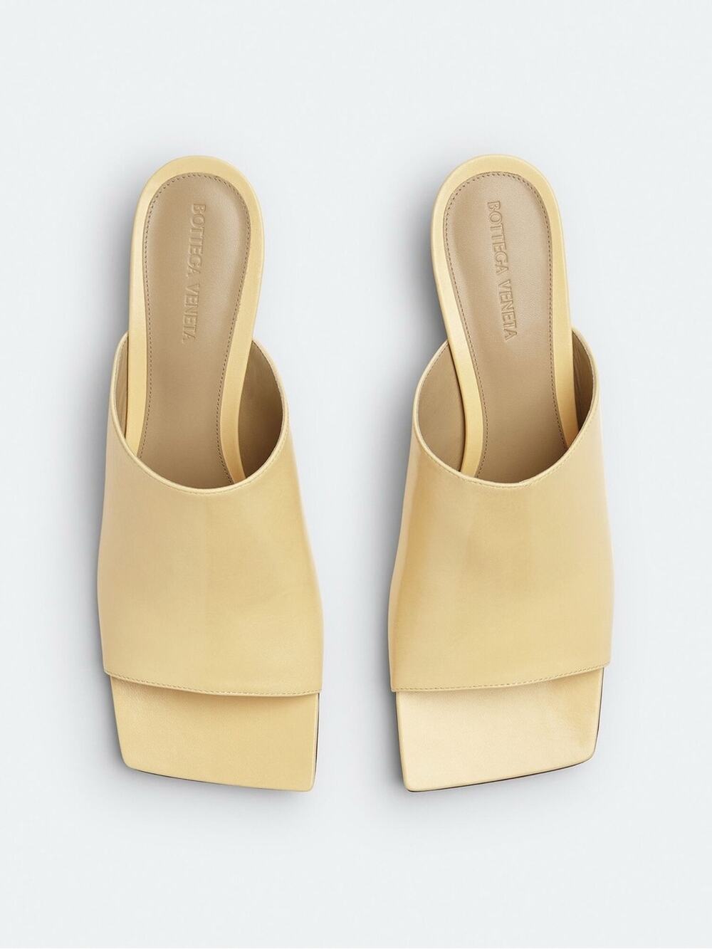 Bottega Veneta Women's baby yellow Slide mules kitten heels 38.5